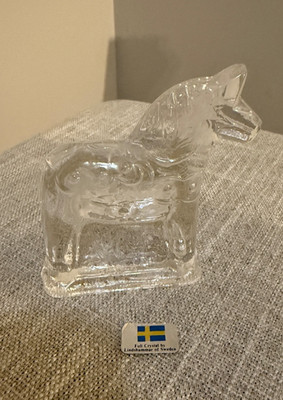   Lindshammar Sweden Crystal Horse Figurine Original Sticker