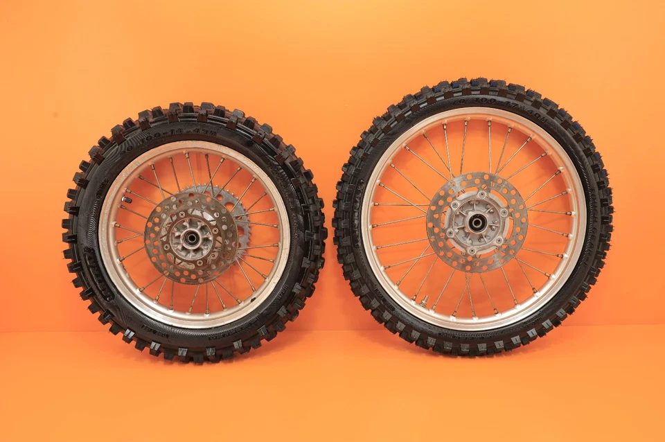 Juego de radios de llanta de buje de rueda delantera trasera 1991 90-97 KX80 KX 80 OEM 14/17 Foto 2 de 4