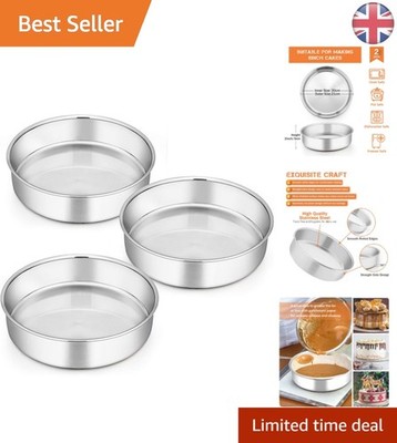 8 Zoll Edelstahl Kuchenformen - Mehrzweck Backset für Hausköche