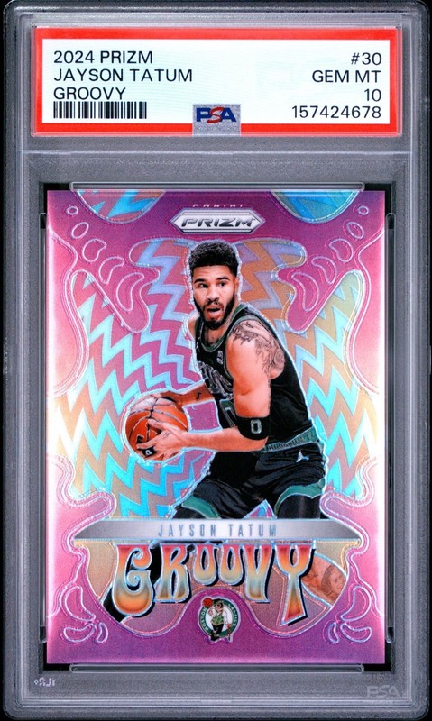 Jayson Tatum 2024-25 Panini Prizm Groovy PSA 10 GEM MT #30 Boston Celtics