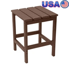 Durable HDPE Outdoor Patio Side Table Weather Resistant Indoor Outdoor Use