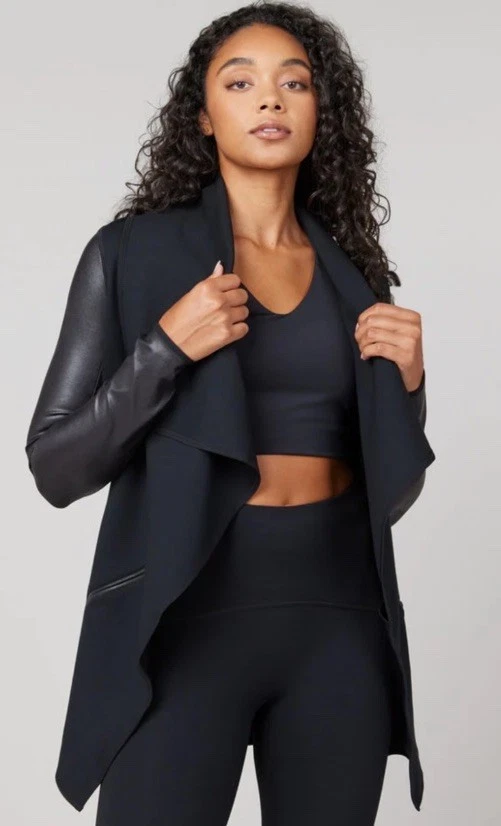 Spanx Drape 前可调式夹克 50176R Ponte 人造皮革装饰-小号 LKNU! — 第 2/4 张图片