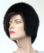 Bandeau En Fourrure De Renard Bleu Bijoux De Cou Coiffure Alice Noir