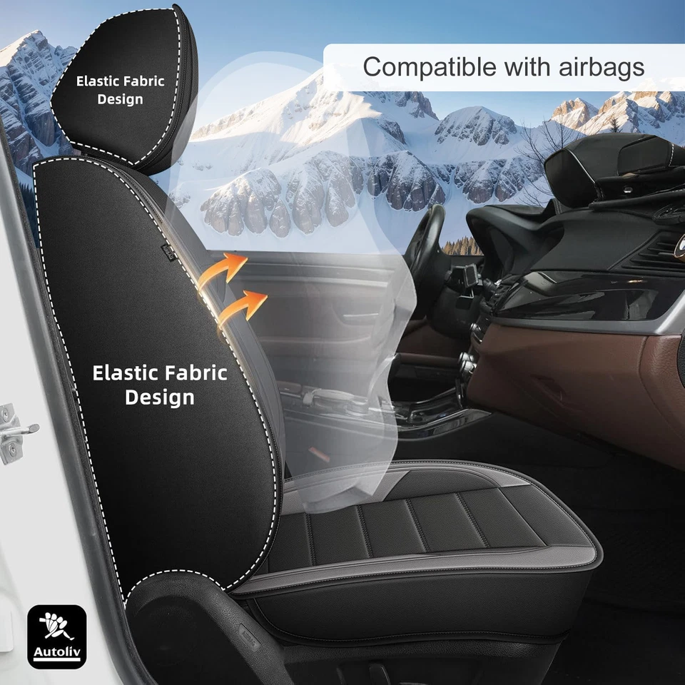 Car 5 Seat Covers Faux Leather Front Rear Seat Pad For Cadillac STS 2005-2011 - Imagem 4 de 4