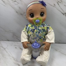 Hasbro Real as Can Be BABY ALIVE Doll 2017 Brunette Green Eyes WORKS Great CLEAN