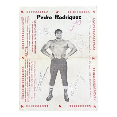 1964 WWWF Wrestling Program Signed Pedro Rodriguez Ernie Ladd Miguel Perez