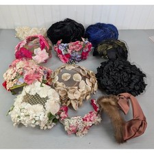 Vintage Lot Floral Mesh Pillbox Hats  Fascinators Net Veil Coquette Collectible
