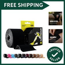 Kinesiology Tape, 5cm x 5m, Black - Waterproof & Hypoallergenic Kinetic Physi... 3.20 per metre