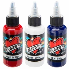 MOMs Millennium Tattoo Ink Set - Red White Blue - 1/2 oz
