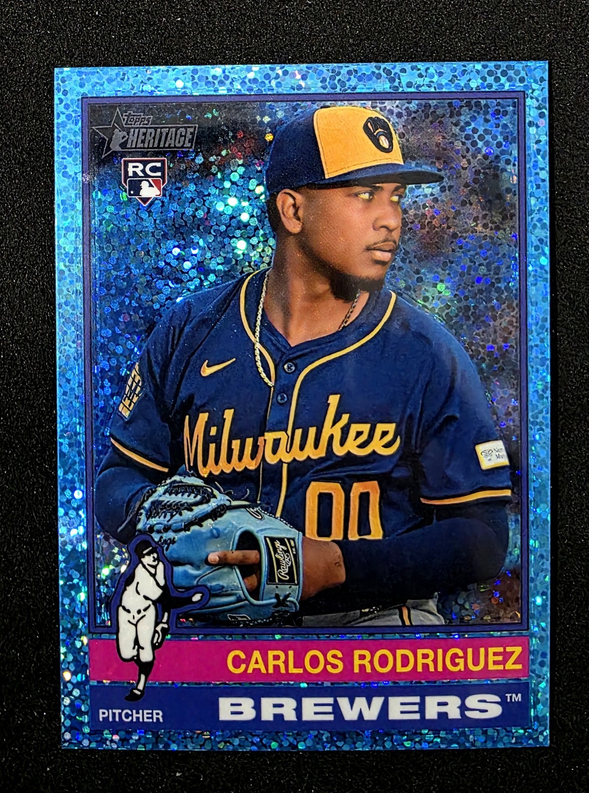 Carlos Rodriguez Milwaukee Light Blue Sparkle Chrome 2025 Topps Heritage 452