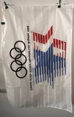 Vintage 1984 Games of The XXIIIrd Olympiad Los Angles Official Olympic Flag