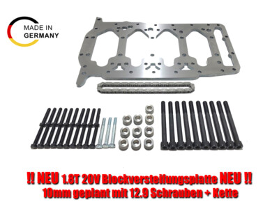 1.8T Blockversteifungsplatte 10mm mit 12.9 Schraube VW AUDI 20V S3 TT BAM APX