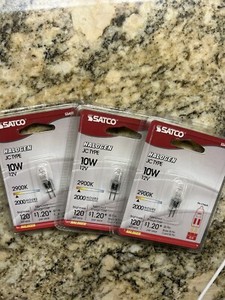 Lot Of 3 Satco S3459 10T3/CL Bi Pin Mini Bulbs 12v 10w JC Type G4