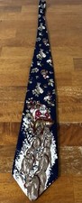 croft barrow tie santa silk Mens Necktie Christmas Holiday Made In Usa