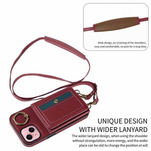 For iPhone 15 Pro Max 14 13 12 11 SE XR 7 8 Ring Stand Wallet Leather Case Cover - Picture 9 of 32