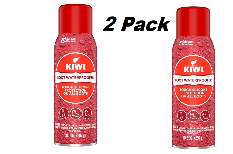 2 Pack KIWI Boot Waterproofer Tough Silicone Waterproof Spray for Boots, ,  10.5.