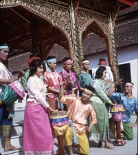 Vintage Stereo Realist Photo 3D Slide THAILAND Bangkok Folk Dancers