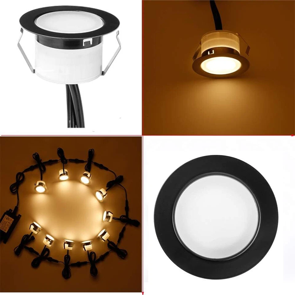 10 pçs LED de baixa tensão luz de passo branca quente Φ1.77 lâmpada de sofito externa à prova d'água - Imagem 2 de 4