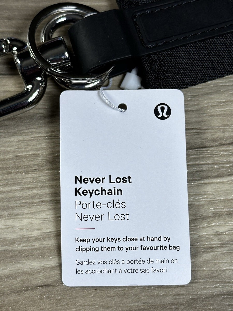 Lululemon Never Lost Keychain One Size Black White BLK/WHT 08746