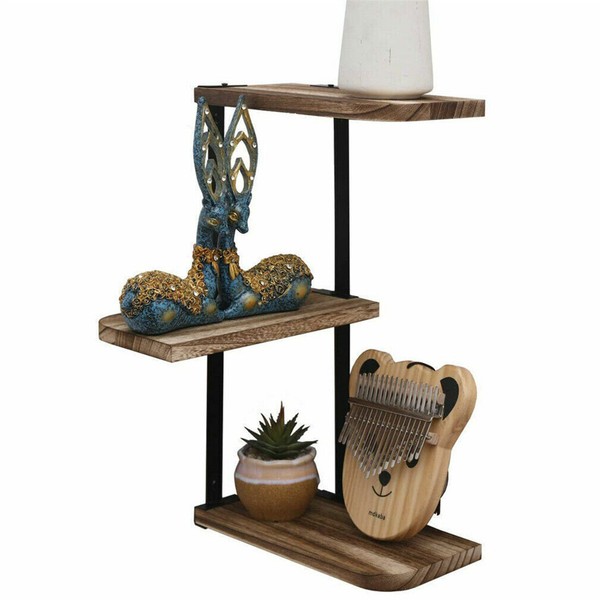 Eckregal Holz HäNgeregal Wandregal BüCherregal Regal FüR Schlafzimmer Badezimmer-image