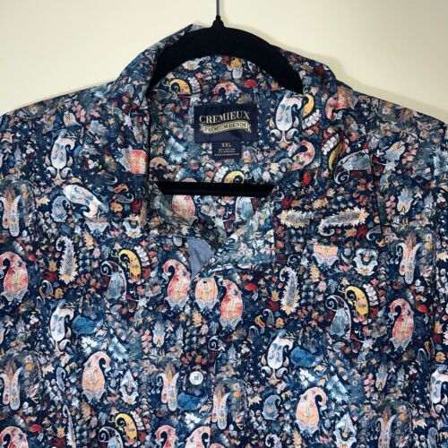 Cremieux Shirt Men's 2XL Paisley Button Up Long Sleeve Blue Collared XXL - Picture 1 of 7