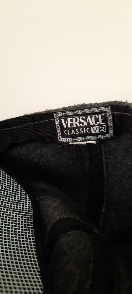 Rare Vintage versace V2 panel hat suede leather & polyester Rare Vintage versace V2 panel hat suede leather & polyester