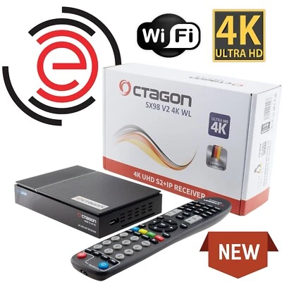 ✅OCTAGON SX98 V2 4K UHD S2+IP Wi-Fi 1xDVB-S2 Linux Smart TV Receptor Satelital