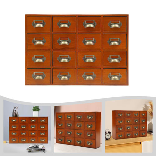 Cajones Armario de Almacenamiento 16 Cajones Gabinete de Medicina Madera Marrón - Imagen 1 de 20