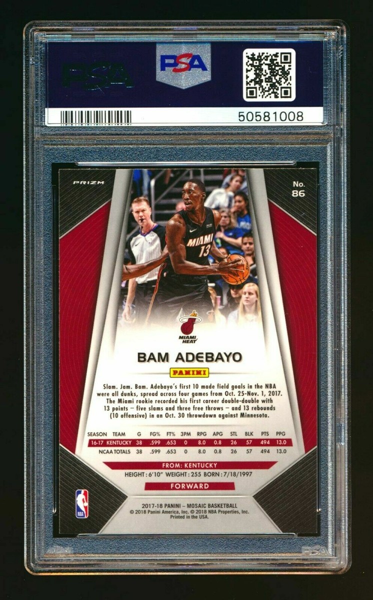 2017-18 PANINI PRIZM #86 BAM ADEBAYO RC SILVER MOSAIC PRIZM ROOKIE