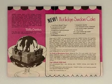 Vintage Betty Crocker Cake Mix Insert Hot Fudge Peanut Butter Sundae Cake Recipe