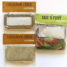 VTG Needlecraft Kits LOT 3 Tina of California Case 'n Point and Checkbook Covers