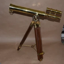 Nautical Griffith Telescope Solid Brass Telescope 17 inch Wooden Tripod