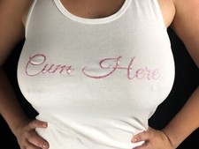 Slutty Kinky Shirt Tank Top Bimbo Pink Glitter - Cum Here  Tank Top