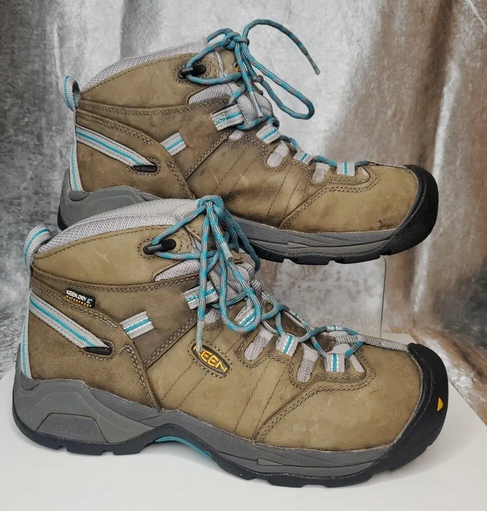 Stivali da lavoro da donna KEEN Detroit taglia 10M punta in acciaio impermeabili scarpa da utilità in pelle