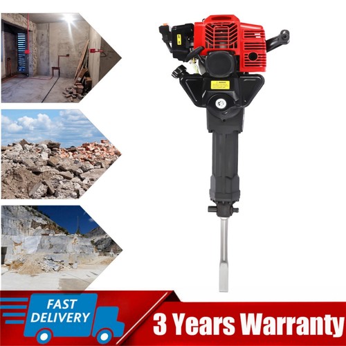52cc 2-stroke Gas Powered Demolition Jack Hammer Concrete Breaker Drill w/Chisel