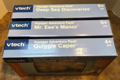 Vtech Voyager Adventure Packs Mr Eee's Manor, Quiggle Caper, Deep Sea Discovery 