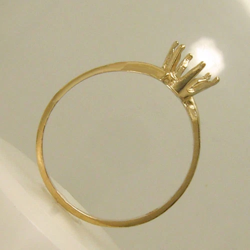 PRE-NOTCHED 6MM ROUND SOLITAIRE RING IN YELLOW GOLD CR107-10KY - Image 2 of 3