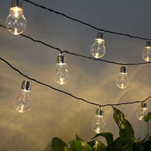 6x Large Edison Bulb Solar String Lights Retro Outdoor Garden Lamps Hanging 6x Large Edison Bulb Solar String, Pure Garden Vintage Outdoor Solar String Lights