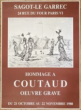 LUCIEN COUTAUD ORIGINAL ART POSTER EXHIBITION GALERIE SAGOT-LE GARREC 1980 RARE