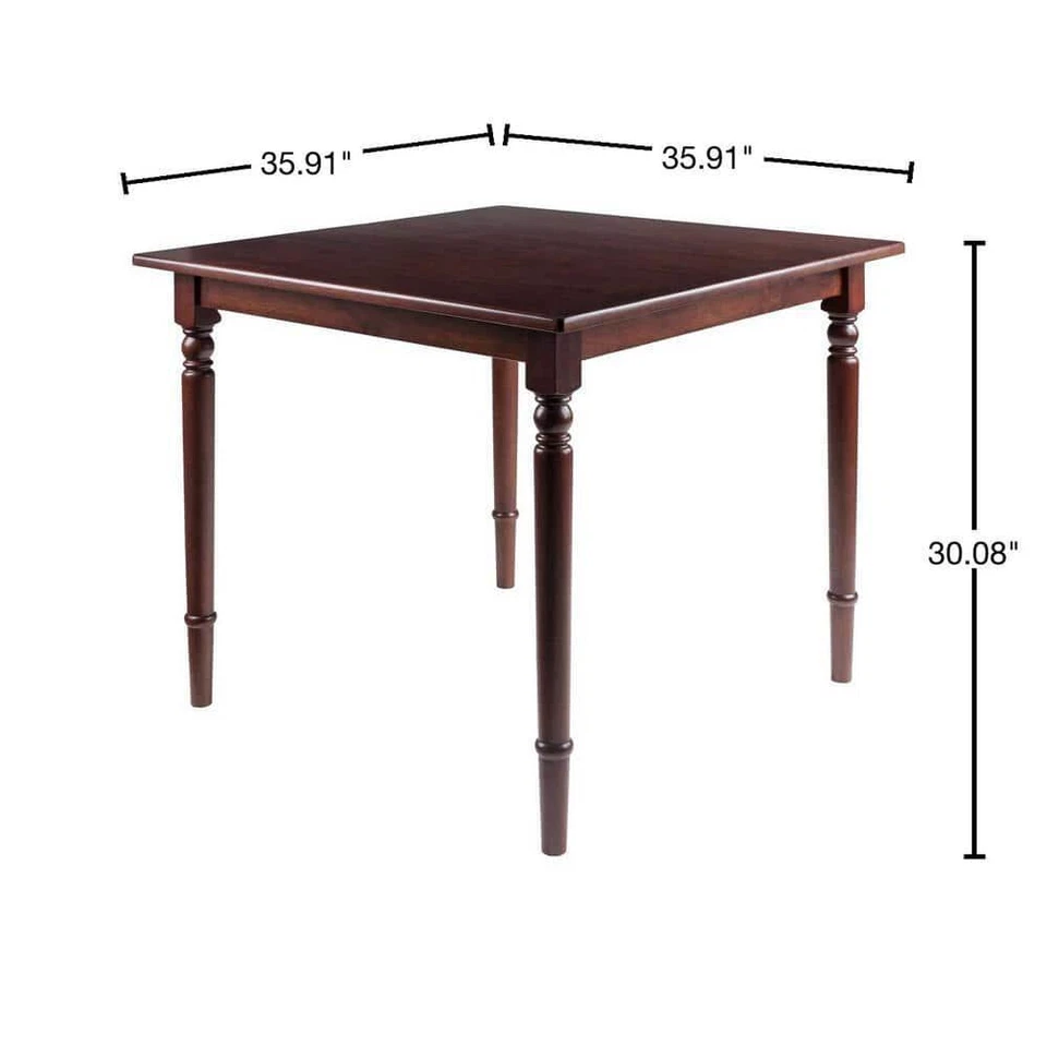 WINSOME WOOD Dining Tables 30.08"Hx35.91"W 4-Seats Solid Wood Square Walnut - Image 3 of 4