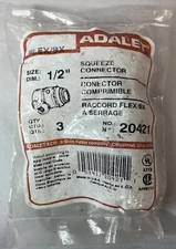 Halex 1/2" Zinc Flex Squeeze Connectors 20421 Pack of 3 (A)