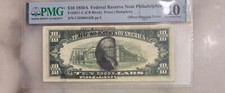 3 **ERROR** Double Face PMG 40 1950 A $10 Federal Reserve Note 
