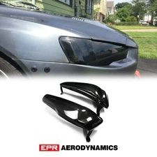 OE Style Carbon Fiber For MITSUBISHI EVO 10 Headlight Block out Panel (Pair)