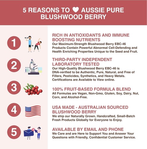 Aussie Pure Blushwood Berry EBC-46 Liquid Tincture, 120ml Bottle, Alcohol Free - Picture 4 of 5