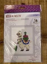 NUOVO SIGILLATO Riolis LLAMA Kit Punto Croce Lana/Acrilico Zweigart Tessuto Aida 10 Ct