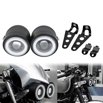 Moto Frontale Double Phare Lampe Lumière avec support monter Pour Harley Softail - Photo 1/4