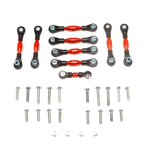 Alu Servo Saver + Lenkgestänge Für Traxxas 4-Tec 2.0/3.0 – 6-teilig, Rot, Präzise Lenkung