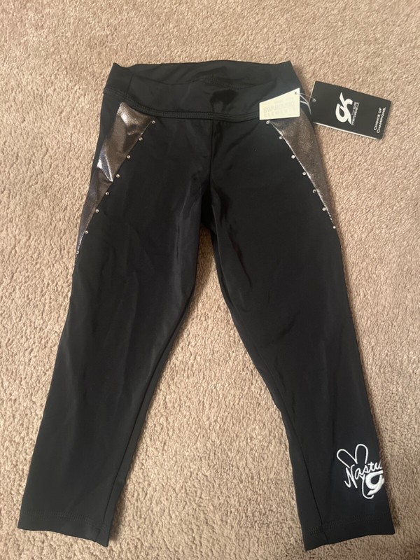 NEW GK ELITE SPORTSWEAR ~ Girls Gymnastics pants ~ Size CL Child Large swarovski
