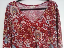 Plus 2X (true XL) burgundy floral print blouse by Be Stage. Excellent condition