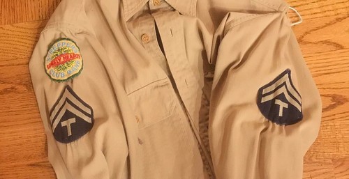 Vintage WWII Army Officer's Regulation Khaki Shirt w Tags + SGT. PEPPER’S PATCH - Picture 2 of 12
